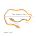 Bracciale rigido aperto in acciaio inossidabile dorato con linee a serpente irregolari - Stile Serpente a Doppia Testa a Onda (JDBW2311004)
