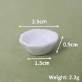 Miniatura ciotola in ceramica bianca per casa delle bambole DIY, modello da 2,5cm diametro - N. 10 (2.5cm) / Bianco