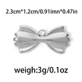 Silver stainless steel bowknot pendant for DIY jewelry making with dimensions 2.3x1.2cm - Narrow Style Bowknot-TP0440 / Silver