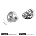 Silver stainless steel 6mm butterfly earring backs stoppers in a pair for DIY jewelry - 6mm Earring Back / Steel