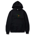 Black Christmas hoodie featuring Merry Christmas print with holly leaf and berry pattern - S / Black