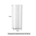 Transparent acrylic flower bucket, cylindrical vase with 25cm height and 10cm diameter - Transparent Cylindrical Vase (10*25cm)