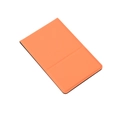Portable orange PU leather tri-fold makeup mirror with foldable stainless steel stand - Orange