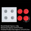 3D realistic lychee silicone mold with 4 cavities for candle making and DIY crafts - 5# 4-Cavity (B1132) / Clear