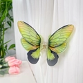 Elegant yellow-green gradient butterfly hair claw clip with black vein texture details - Green Swallowtail 11CM
