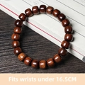 Handcrafted black rosewood beaded bracelet with smooth cylinder beads for 16.5cm wrist - 8mm Old-Style Single Loop
