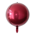 Metallic wine red 4D round aluminum foil balloon with a glossy spherical finish - 22 Inch / Garnet Red