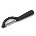 Multifunctional vegetable peeler with ergonomic black handle and sharp steel blade - Solid Handle / Black