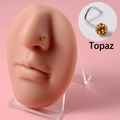 20G Topaz yellow crystal curved nose stud made of durable stainless steel - 0.8x7x3mm / S-Shape Yellow (Topaz)