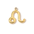Polished 18K gold-plated Leo zodiac pendant charm made of durable titanium steel - Leo
