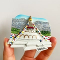 3D Nepal souvenirs fridge magnet featuring the Boudhanath Stupa landmark - (97) Nepal