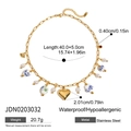 Gold stainless steel necklace with shell, pearl, and heart charms, waterproof and hypoallergenic - Pearl Heart Style (JDN0203032)