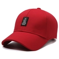 Rode ademende mesh baseballpet voor heren met een zwart golfembleem patch - Eén maat / Rood