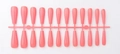 24 pieces of long ballet-shaped press on nails in matte coral pink finish for women - Coral Pink-Glossy(CBL-38)