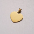 Golden heart pendant made of polished stainless steel with a secure connector ring - Gold