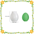Green egg-shaped candle with knit texture beside white silicone mold for Easter DIY - Small (6.07x4.99cm)