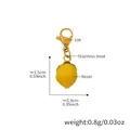 Ciondolo limone fatto a mano con chiusura dorata in acciaio inossidabile per collane - Ciondolo Limone Piccolo Oro (D292)