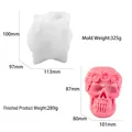 Halloween skull candle mold with flower wreath detail for DIY silicone crafting - Flower Wreath Skull Mold