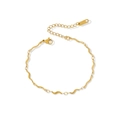 Minimalist wave mesh 18K gold plated titanium steel bracelet 17cm with 5cm extension - Wavy Pattern Fine Chain (NB-B1180)
