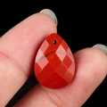 Colgante de gota facetado en piedra natural roja para creación de joyería DIY - Jaspe Rojo