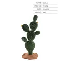 Modello realistico di cactus verde con spine bianche e fiori gialli per decorazioni - Fico d'India (T15252)