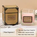 Pink rose scented glass jar candle with elegant gold packaging on a lifestyle background - Pink Rose