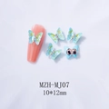Detail of blue iridescent crystal butterfly nail art charms size 10x12mm for manicure - MJ07 Blue Mocha