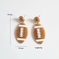 Glitzernde goldene Football-Ohrringe aus Acryl mit 51 mm Länge und 21 mm Breite Maßen - M142 Rugby