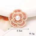 Funkelndes Sonnenblumen-DIY-Accessoire mit rosa Strasssteinen und weißen Perlen auf Gold - D1936 Hohle Perlenblume Rosa