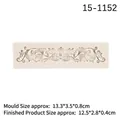 Baroque floral relief silicone fondant mold in white for cake decorating and DIY clay crafts - 1# Grey (15-1152) / Gray