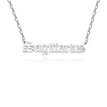 Silver stainless steel Sagittarius zodiac letter pendant necklace with a cross chain - Sagittarius / Steel