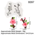 Silicone flower branch mold for chocolate or cake decor with 16g weight and 5cm size - 3# Small Cherry Blossom / Gray