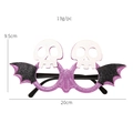 Halloween bat wing glasses with glitter skull decor, purple and black frame, size 20x9.5cm - Purple Bat White Skull Decorative Glasses