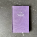 Purple linen hardback gratitude journal with white ribbon bookmark and artful text - Light Purple