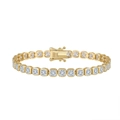 Exquisite S925 sterling silver gold-plated tennis bracelet with square zircon stones - 4mm 14k Gold 16.5cm Weight: 11.5g
