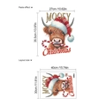 Cartoon Weihnachts-Kuh Wandtattoo mit Mooey Christmas Text und Layout-Größenangaben - 30*40cm / Rot