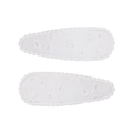 Paire de barrettes à cheveux en tissu blanc brodé avec motifs floraux délicats - Pince Goutte à Bord Festonné (Lot de 2) / Blanc-Fleur Brodée Ajourée