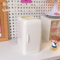 White mini fridge shaped desk organizer and pen holder, dimensions 7.5x9.8x14 cm - Refrigerator Pen Holder / Off White