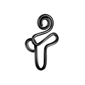 Minimalist black stainless steel fake nose ring with spiral design for non-pierced look - Style 5 Black