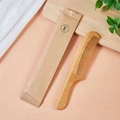 Eco-friendly natural bamboo comb with minimalist brown kraft paper bag packaging - 18cm Comb in Paper Bag