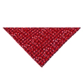 Detail of red and black plaid dog bandana featuring festive white snowflake patterns - Red Plaid Snowflake