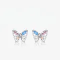 Orecchini a farfalla in argento sterling 925 con vivaci pietre preziose colorate - Argento 925 / Argento