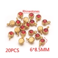 Pendentifs pierre de naissance rouge 6mm dorés pour bijoux DIY, lot de 20 pièces - Ensemble de 20 Pièces / Rouge
