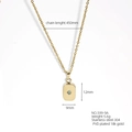18k PVD gold plated stainless steel necklace with blue starburst stone pendant - Square Necklace (599-05A) / Necklace (Blue Rhinestone with Chain)