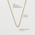 Detail of 18K gold-plated stainless steel lightning bolt pendant with mirror polishing - Gold Chain Gold Lightning