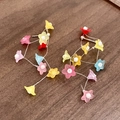 2503256 Colorful Flower Beaded Tassel (s925 Silver Needle)