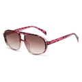 Lunettes aviateur chic écaille rose avec verres dégradés marron pour femmes - Léopard Rouge