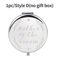 Specchio compatto argento pieghevole con design floreale Mother of the Groom - Madre dello sposo (Style D) / Articolo singolo (senza confezione regalo)
