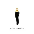 Macro shot of 17.5mm black chili pendant with polished finish and gold cap - VD1480 Gold Black Enamel Chili