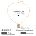 Specifiche dettagliate delle dimensioni per collana con cuore in acciaio inossidabile 18K - Targa Quadrata Cuore Rosso (JDN0305016)